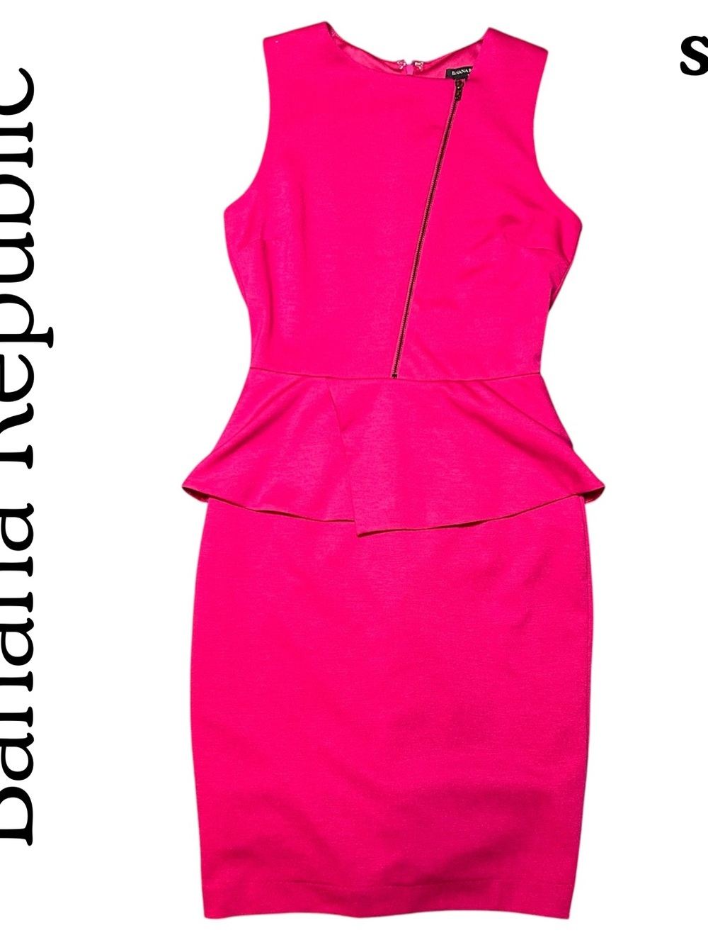 Banana republic Pink Mauve peplum dress Womens size 0 / XS stretch $150